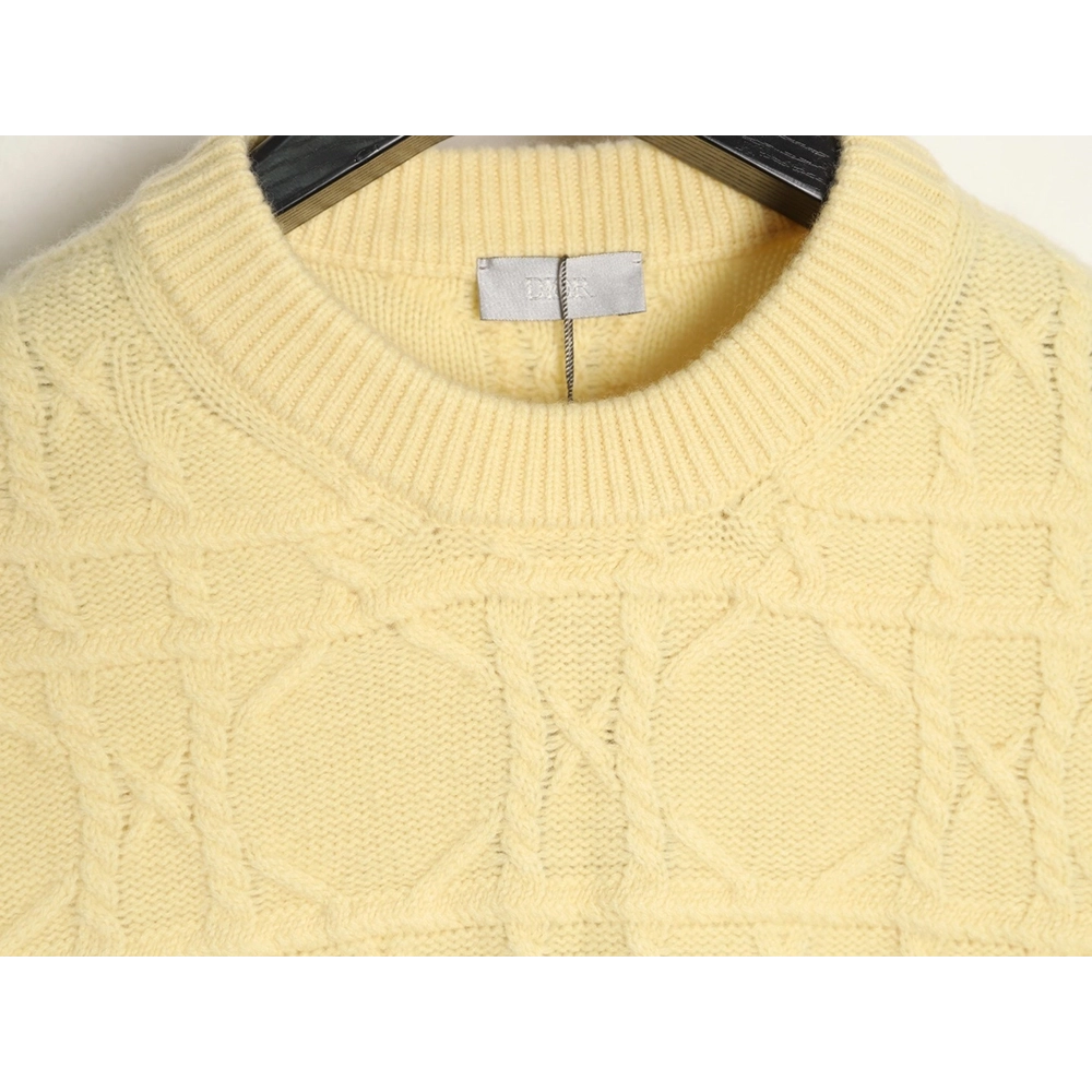 Dior Cannage Cable-Knit Crewneck Sweater,Dior