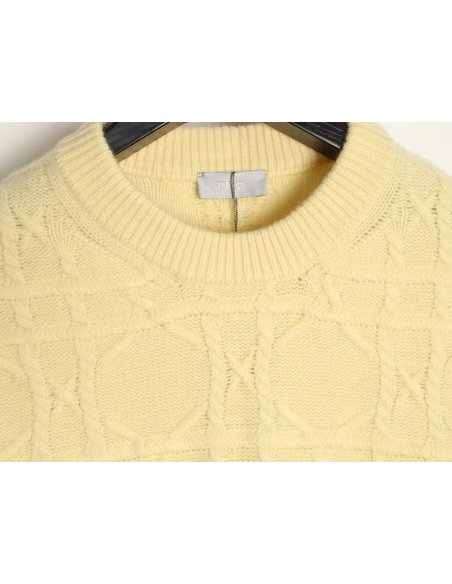 Dior Cannage Cable-Knit Crewneck Sweater,Dior