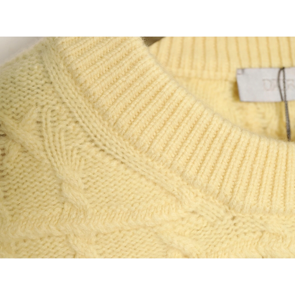 Dior Cannage Cable-Knit Crewneck Sweater,Dior