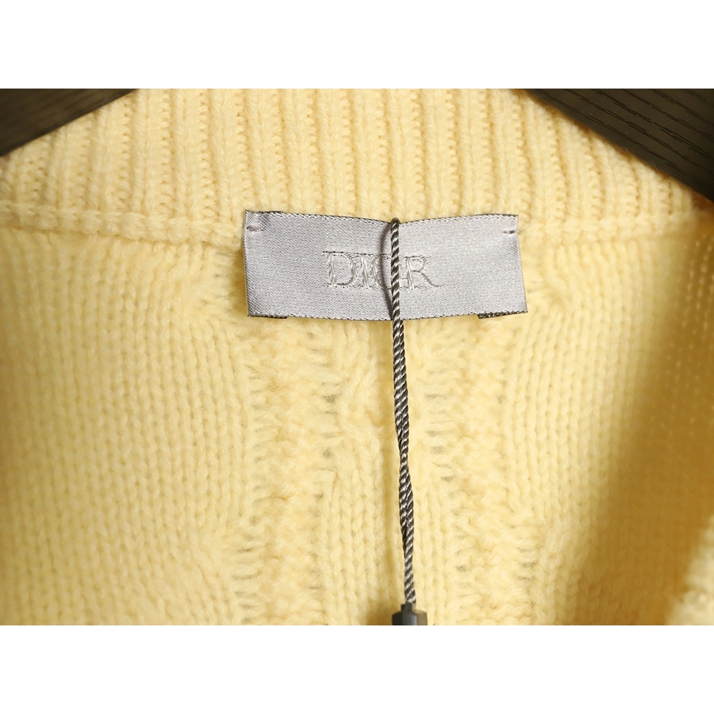 Dior Cannage Cable-Knit Crewneck Sweater,Dior