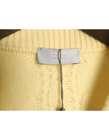 Dior Cannage Cable-Knit Crewneck Sweater,Dior