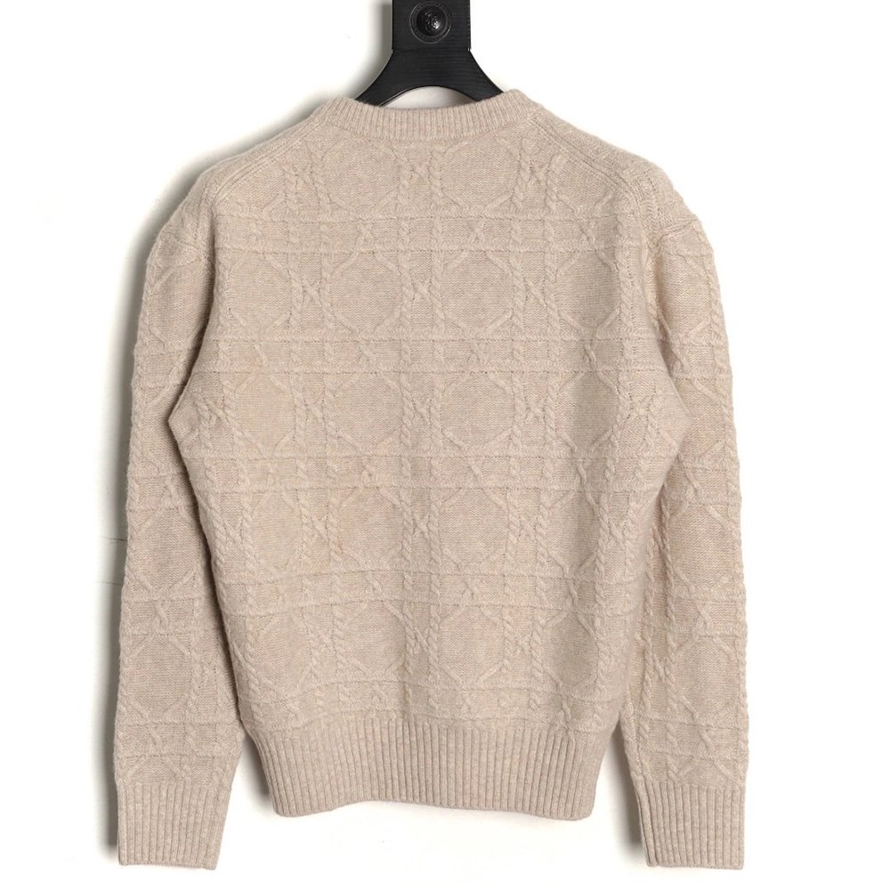 Dior Cannage Cable-Knit Crewneck Sweater TSK1,Dior
