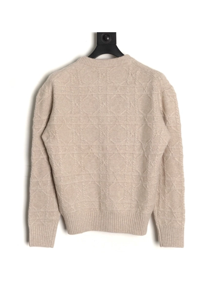 Dior Cannage Cable-Knit Crewneck Sweater TSK1,Dior
