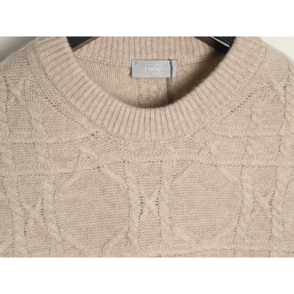 Dior Cannage Cable-Knit Crewneck Sweater TSK1,Dior