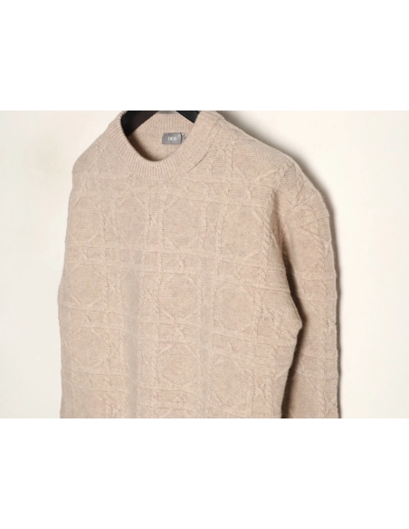 Dior Cannage Cable-Knit Crewneck Sweater TSK1,Dior