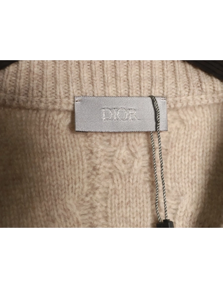 Dior Cannage Cable-Knit Crewneck Sweater TSK1,Dior