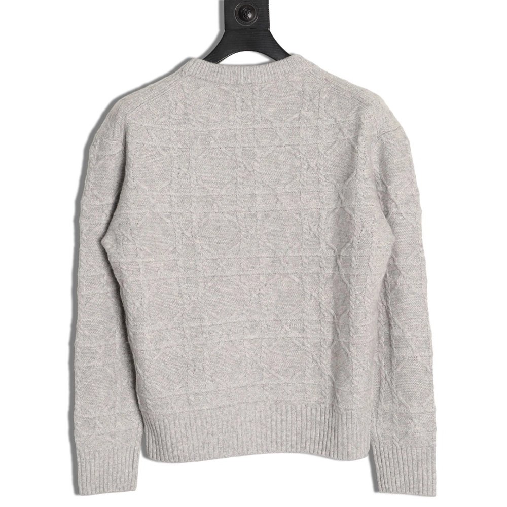 Dior Cannage Cable-Knit Crewneck Sweater TSK2,Dior