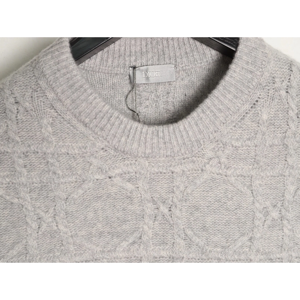 Dior Cannage Cable-Knit Crewneck Sweater TSK2,Dior