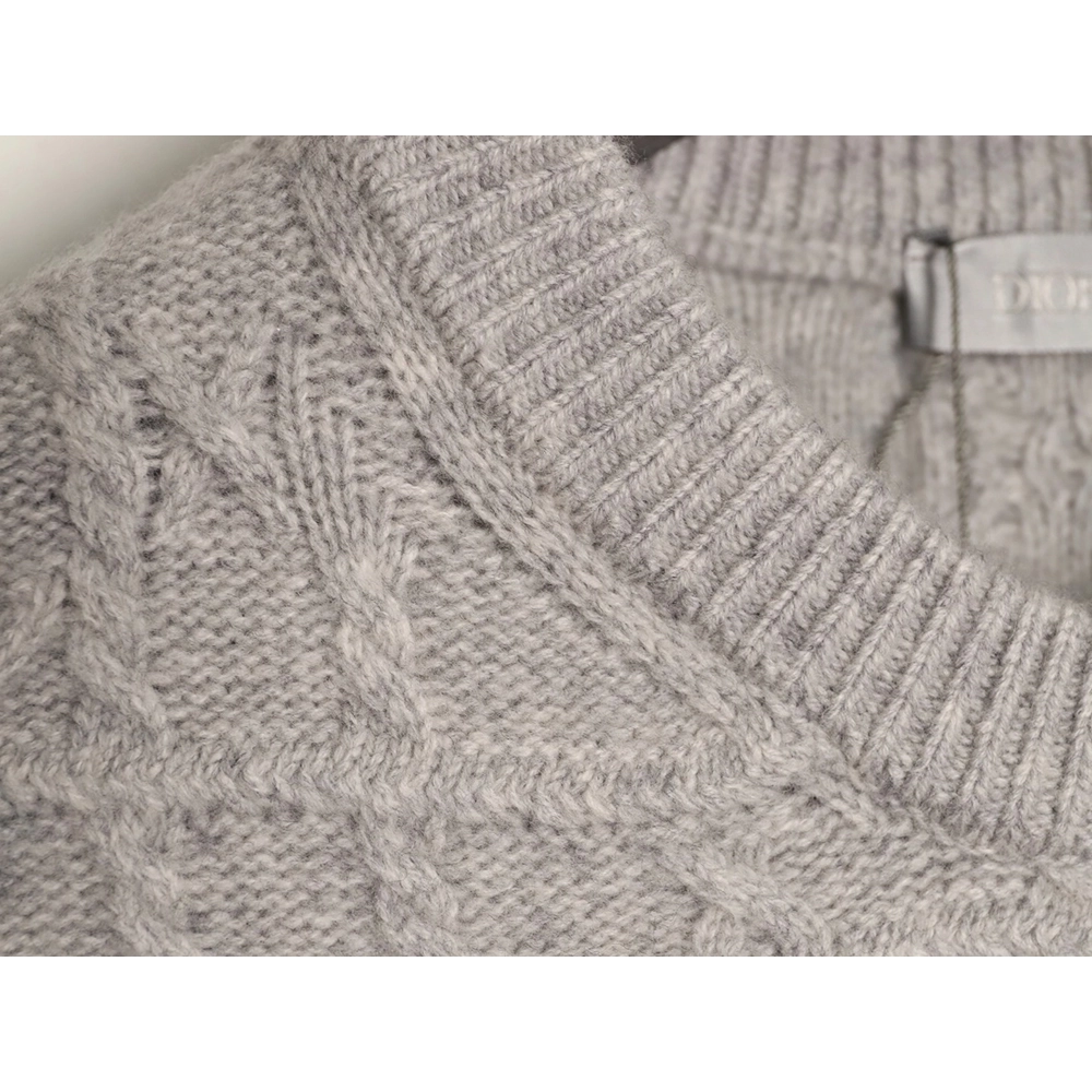 Dior Cannage Cable-Knit Crewneck Sweater TSK2,Dior