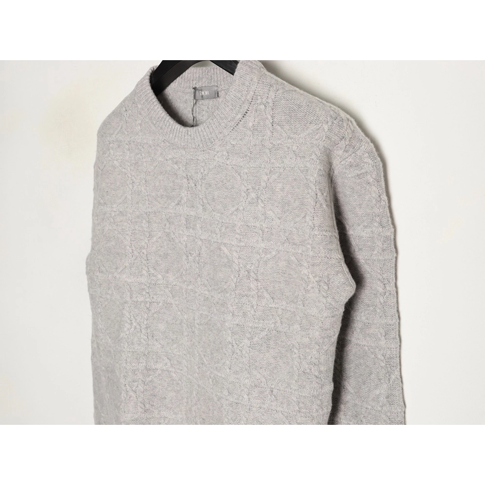 Dior Cannage Cable-Knit Crewneck Sweater TSK2,Dior