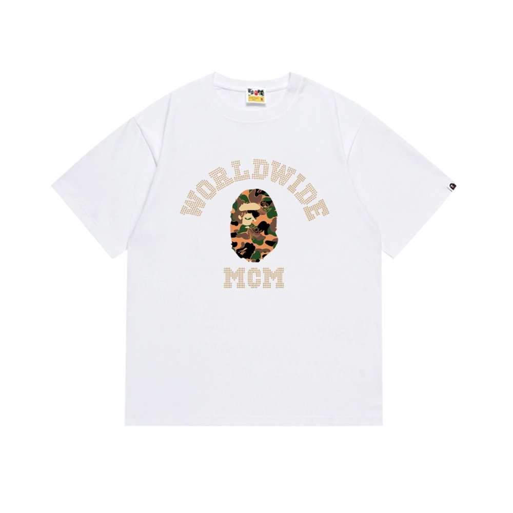 Bape T-shirt 240 White Black,Bape T Shirt,Tshirt,APPAREL