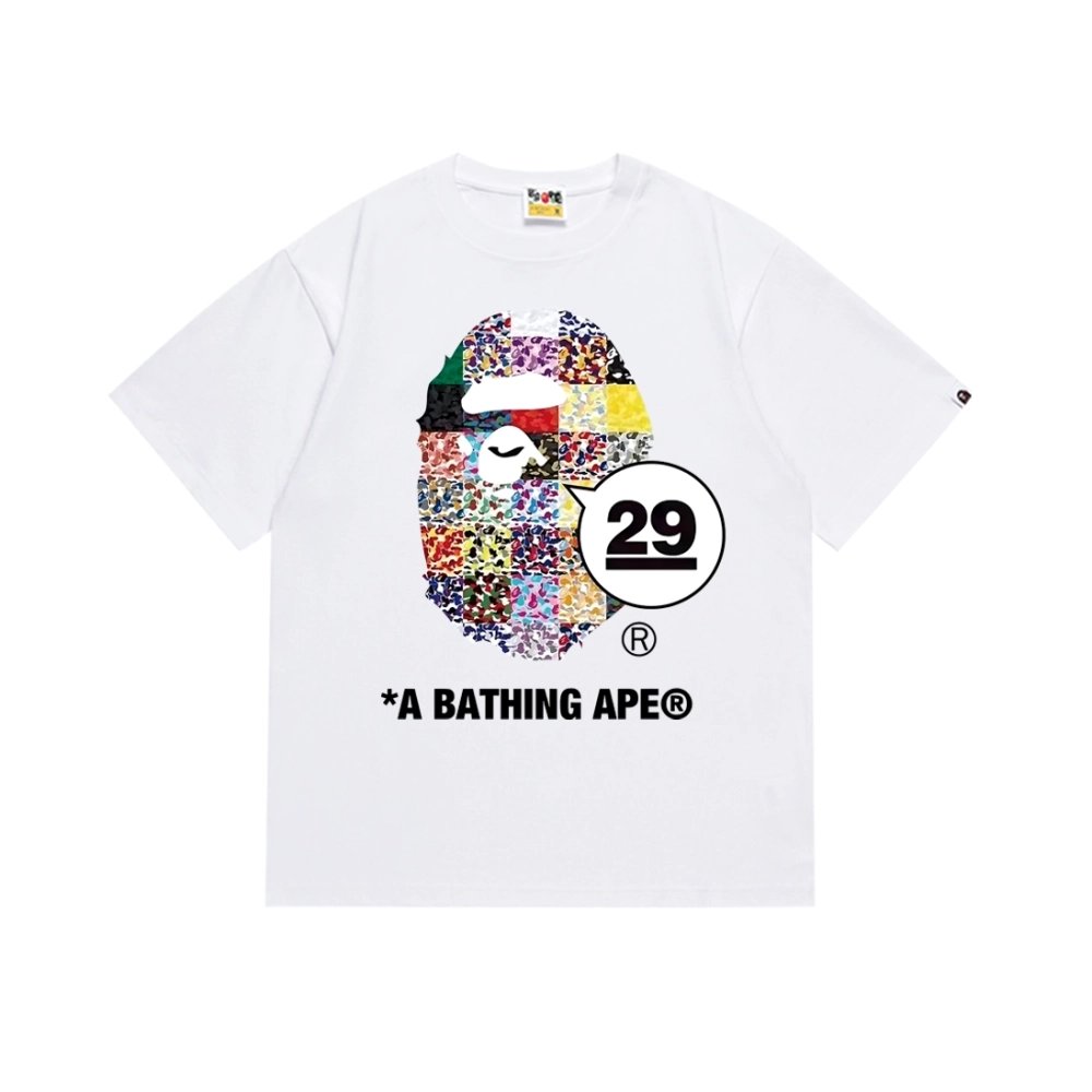 Bape T-shirt 227 White Black,Bape T Shirt,Tshirt,APPAREL