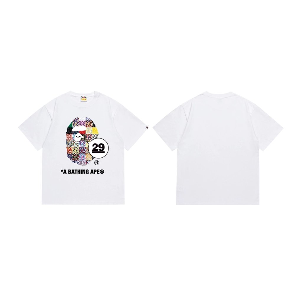 Bape T-shirt 227 White Black,Bape T Shirt,Tshirt,APPAREL