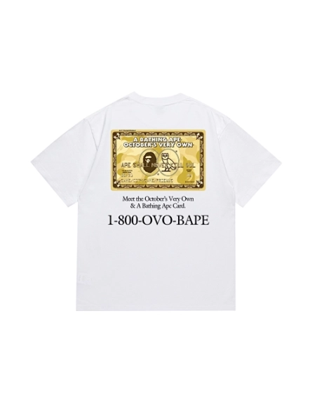 Bape T-shirt 195 White Black,Bape T Shirt,Tshirt,APPAREL