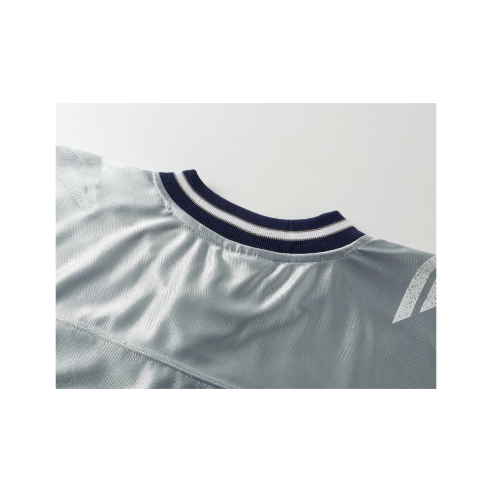 Balenciaga 3B Silhouette Ribbed V-Neck Printed Long-Sleeve T-Shirt Black Blue Gray,Balenciaga T Shirt,Tshirt,APPAREL