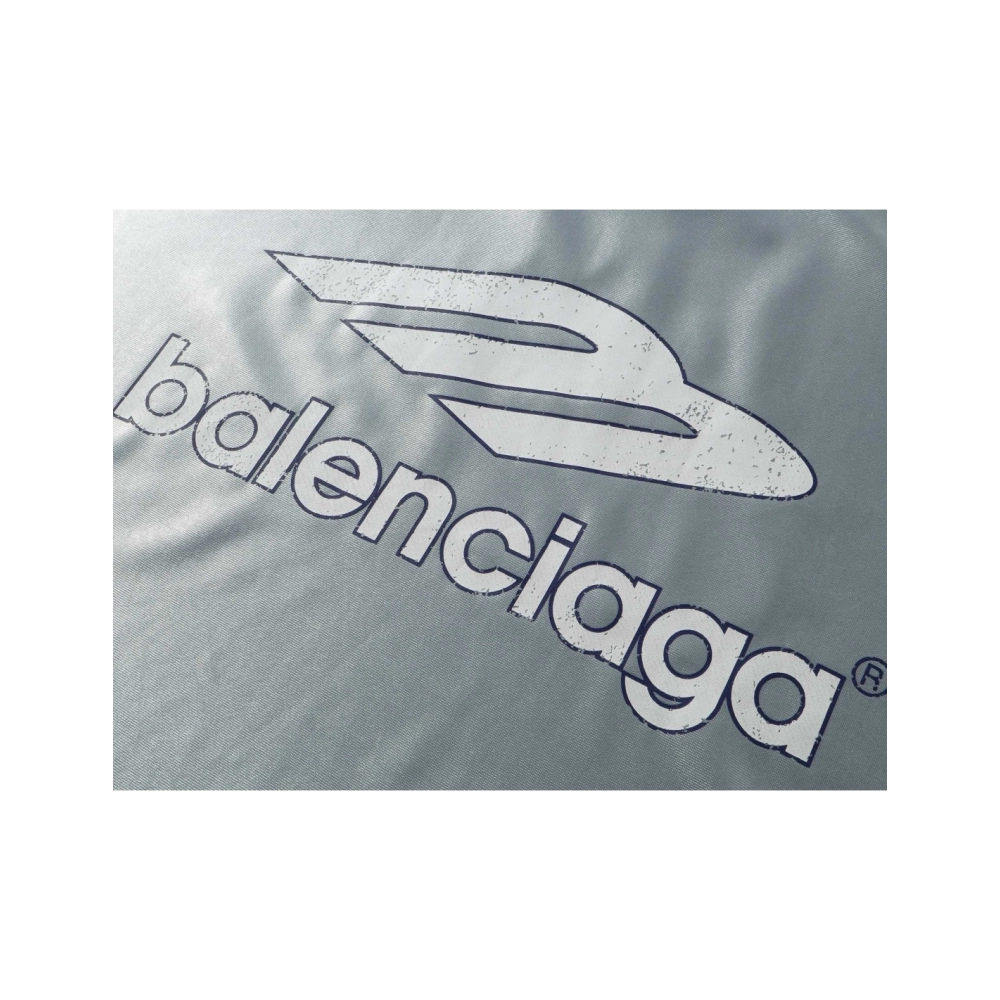 Balenciaga 3B Silhouette Ribbed V-Neck Printed Long-Sleeve T-Shirt Black Blue Gray,Balenciaga T Shirt,Tshirt,APPAREL