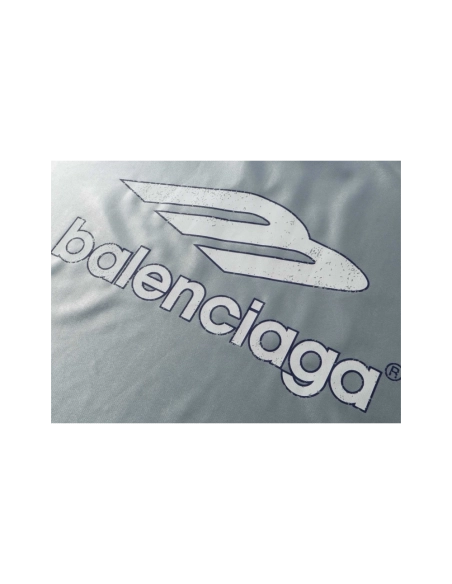 Balenciaga 3B Silhouette Ribbed V-Neck Printed Long-Sleeve T-Shirt Black Blue Gray,Balenciaga T Shirt,Tshirt,APPAREL