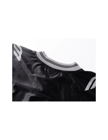 Balenciaga 3B Silhouette Ribbed V-Neck Printed Long-Sleeve T-Shirt Black Blue Gray,Balenciaga T Shirt,Tshirt,APPAREL