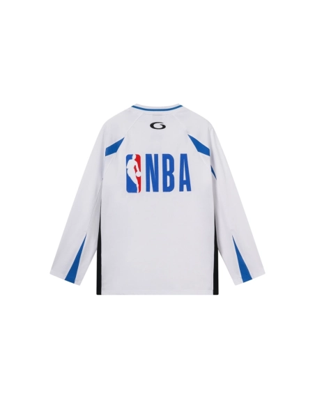 Balenciaga NBA Collab Health Mesh amp; Color-Block Long-Sleeve T-Shirt Black Red White,Balenciaga T Shirt,Tshirt,APPAREL