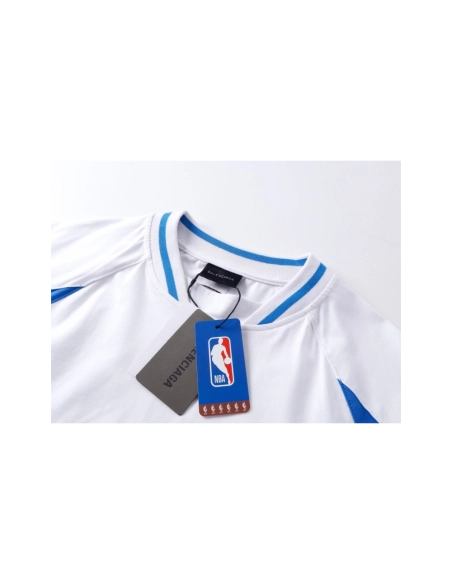 Balenciaga NBA Collab Health Mesh amp; Color-Block Long-Sleeve T-Shirt Black Red White,Balenciaga T Shirt,Tshirt,APPAREL