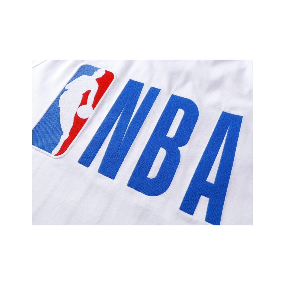 Balenciaga NBA Collab Health Mesh amp; Color-Block Long-Sleeve T-Shirt Black Red White,Balenciaga T Shirt,Tshirt,APPAREL