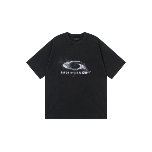Balenciaga Smoke Print T-Shirt Black,Balenciaga T Shirt,Tshirt,APPAREL