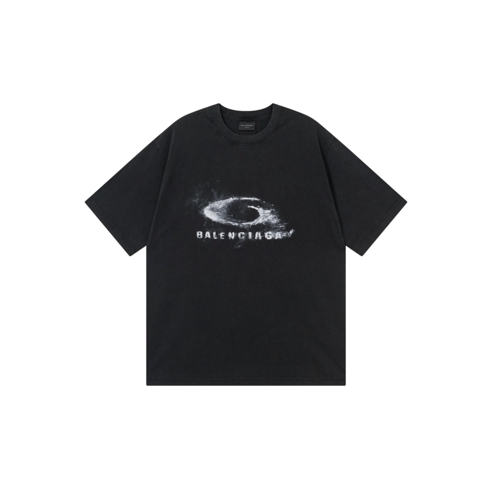 Balenciaga Smoke Print T-Shirt Black,Balenciaga T Shirt,Tshirt,APPAREL