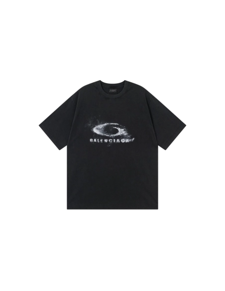 Balenciaga Smoke Print T-Shirt Black,Balenciaga T Shirt,Tshirt,APPAREL