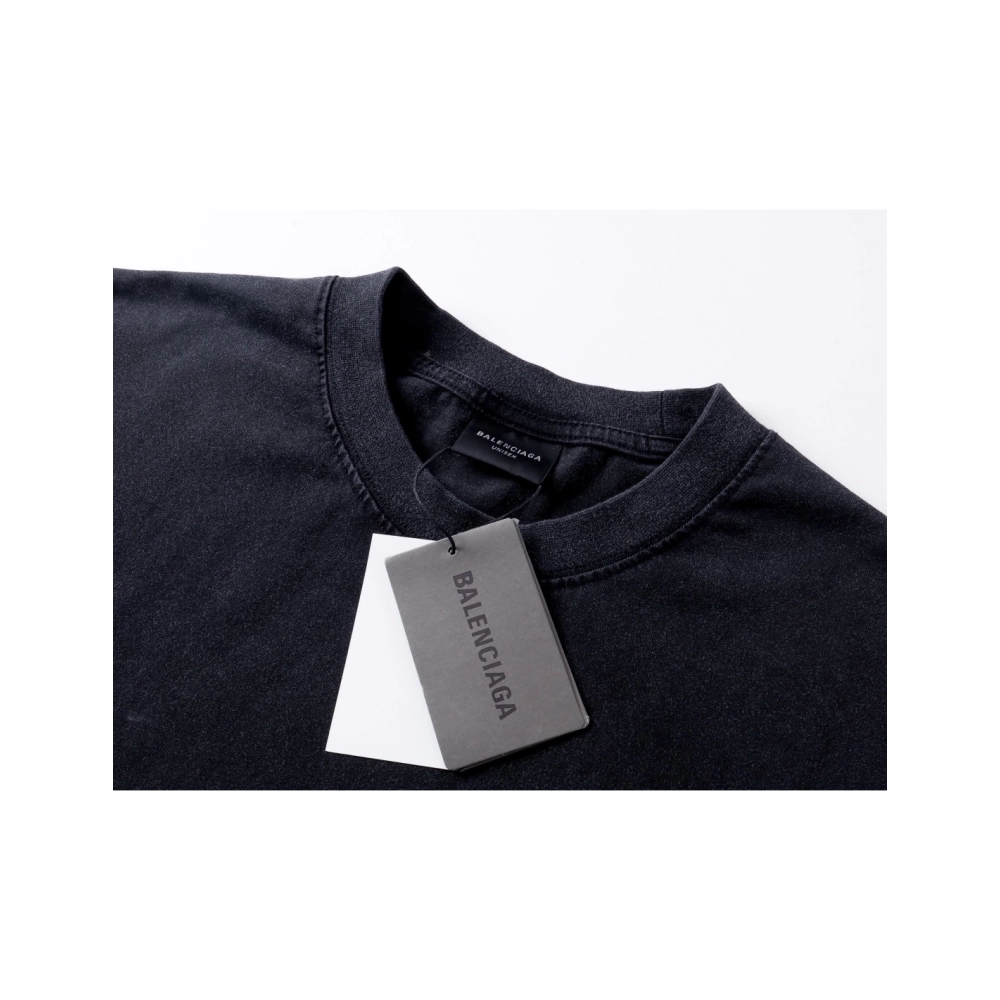 Balenciaga Smoke Print T-Shirt Black,Balenciaga T Shirt,Tshirt,APPAREL