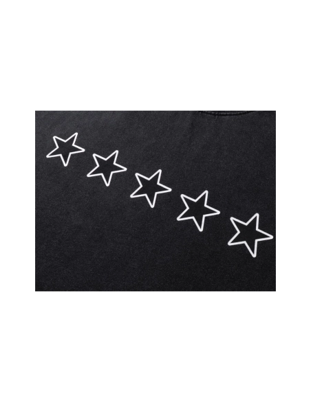 Balenciaga Star Embroidered Washed T-Shirt Black Lake Blue,Balenciaga T Shirt,Tshirt,APPAREL