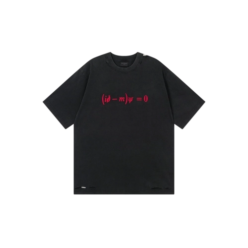 Balenciaga Dirac Equation Art Embroidery Vintage-Style T-Shirt Black,Balenciaga T Shirt,Tshirt,APPAREL