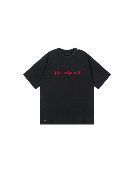 Balenciaga Dirac Equation Art Embroidery Vintage-Style T-Shirt Black,Balenciaga T Shirt,Tshirt,APPAREL