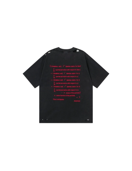 Balenciaga Dirac Equation Art Embroidery Vintage-Style T-Shirt Black,Balenciaga T Shirt,Tshirt,APPAREL