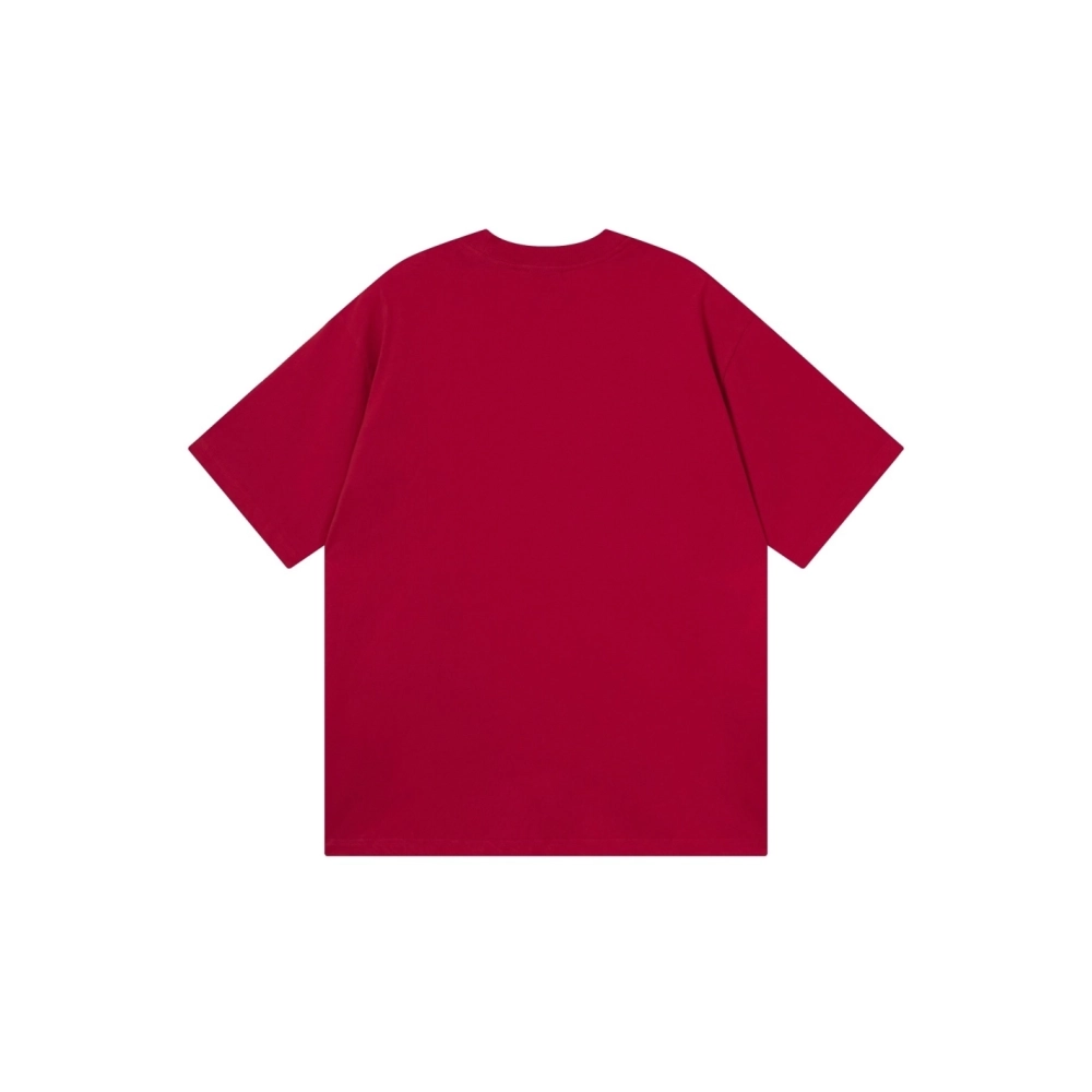 Balenciaga Embroidered Logo T-shirt Black Red Gray,Balenciaga T Shirt,Tshirt,APPAREL