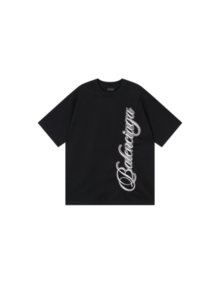 Balenciaga Embroidered Logo T-shirt Black Red Gray,Balenciaga T Shirt,Tshirt,APPAREL