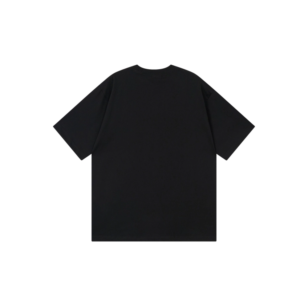 Balenciaga Embroidered Logo T-shirt Black Red Gray,Balenciaga T Shirt,Tshirt,APPAREL