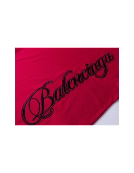 Balenciaga Embroidered Logo T-shirt Black Red Gray,Balenciaga T Shirt,Tshirt,APPAREL