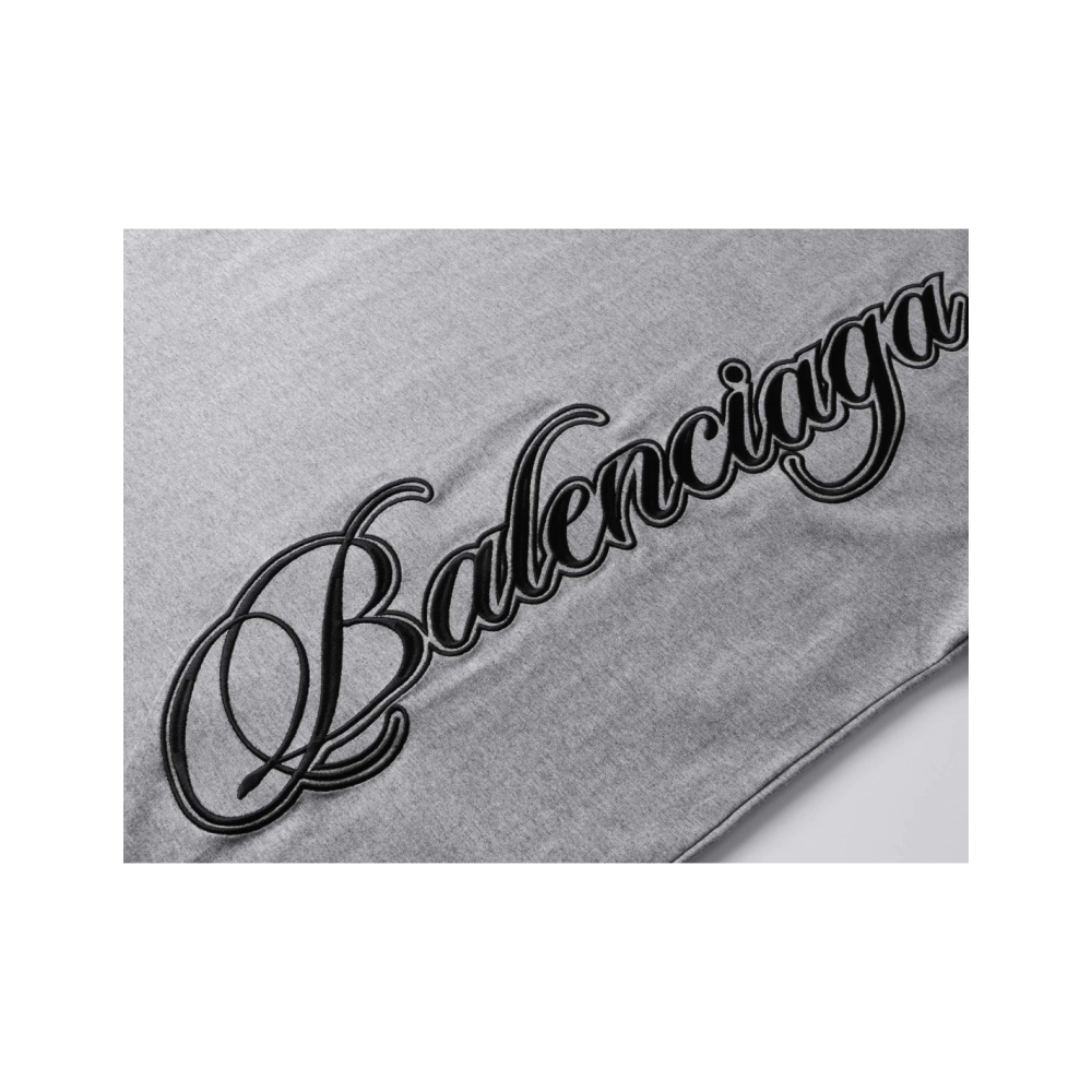 Balenciaga Embroidered Logo T-shirt Black Red Gray,Balenciaga T Shirt,Tshirt,APPAREL