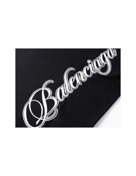Balenciaga Embroidered Logo T-shirt Black Red Gray,Balenciaga T Shirt,Tshirt,APPAREL