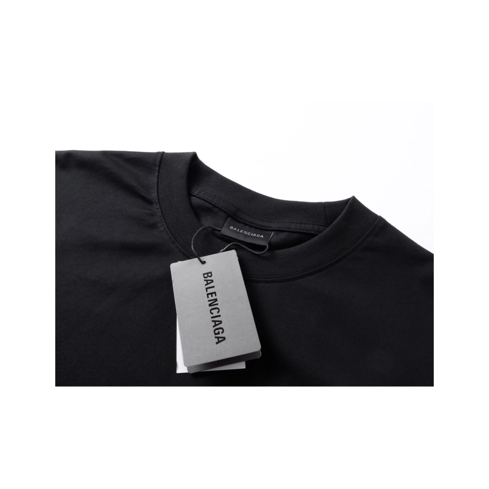 Balenciaga Embroidered Logo T-shirt Black Red Gray,Balenciaga T Shirt,Tshirt,APPAREL