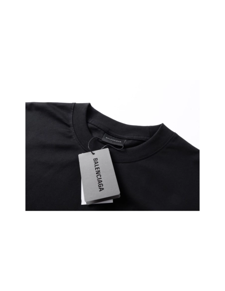 Balenciaga Embroidered Logo T-shirt Black Red Gray,Balenciaga T Shirt,Tshirt,APPAREL