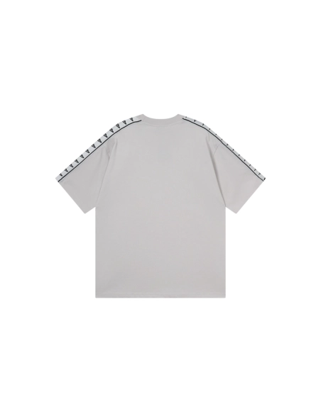 Balenciaga Washed amp; Distressed T-Shirt With 3B Artistic Webbing Accents Sleeves Black Apricot,Balenciaga T Shirt,Tshirt,APPAR