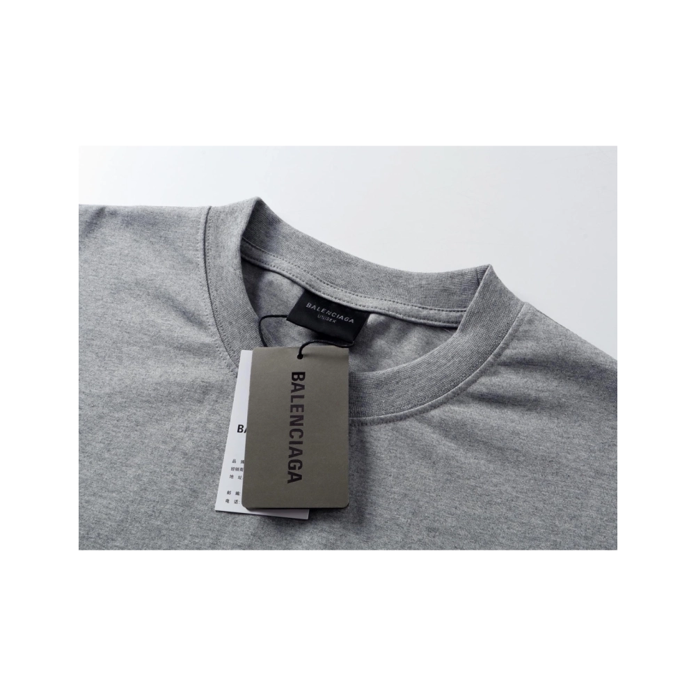 Balenciaga Retro Badge Icon Print T-Shirt Black Gray,Balenciaga T Shirt,Tshirt,APPAREL
