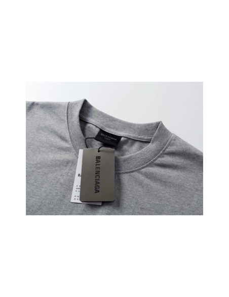 Balenciaga Retro Badge Icon Print T-Shirt Black Gray,Balenciaga T Shirt,Tshirt,APPAREL