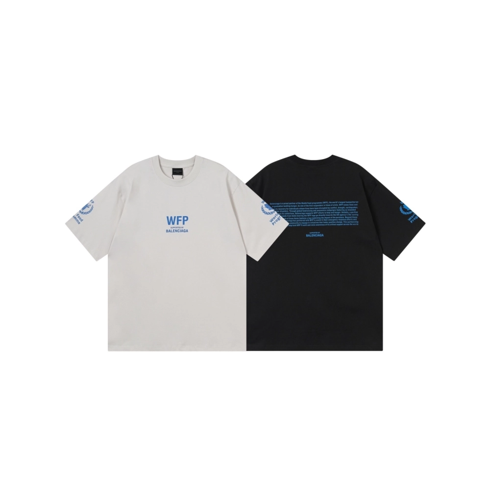 Balenciaga 2026 World Food Programme Charity Limited Edition T-shirt Black Apricot,Balenciaga T Shirt,Tshirt,APPAREL