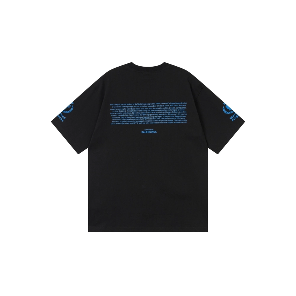 Balenciaga 2026 World Food Programme Charity Limited Edition T-shirt Black Apricot,Balenciaga T Shirt,Tshirt,APPAREL