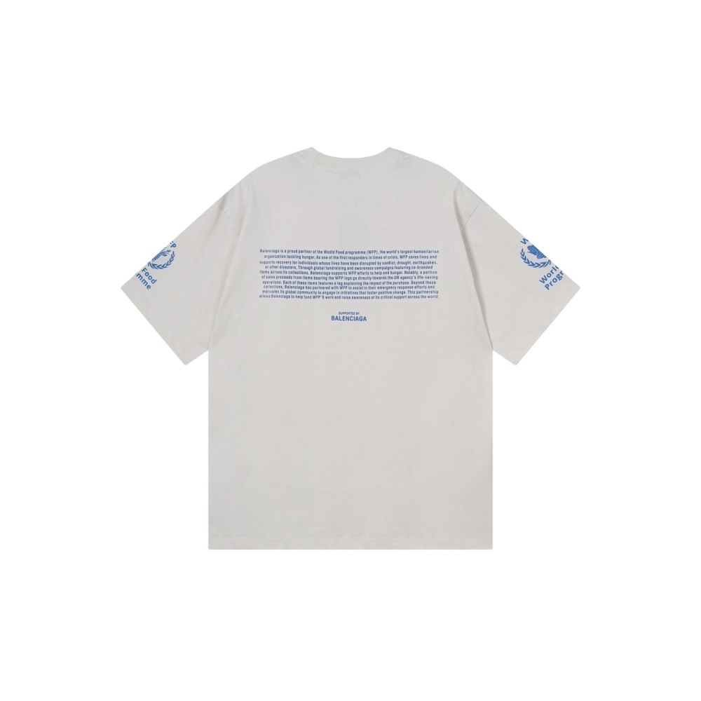 Balenciaga 2026 World Food Programme Charity Limited Edition T-shirt Black Apricot,Balenciaga T Shirt,Tshirt,APPAREL