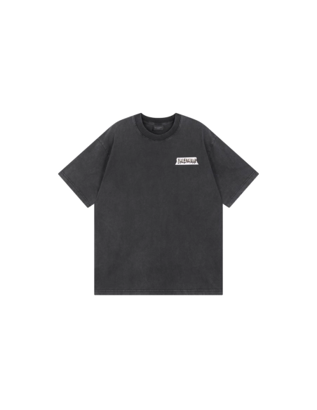 Balenciaga Masking Tape Printed Washed Distressed T-shirt Black White Olive Green,Balenciaga T Shirt,Tshirt,APPAREL