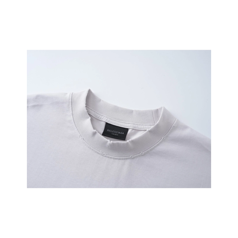 Balenciaga Masking Tape Printed Washed Distressed T-shirt Black White Olive Green,Balenciaga T Shirt,Tshirt,APPAREL