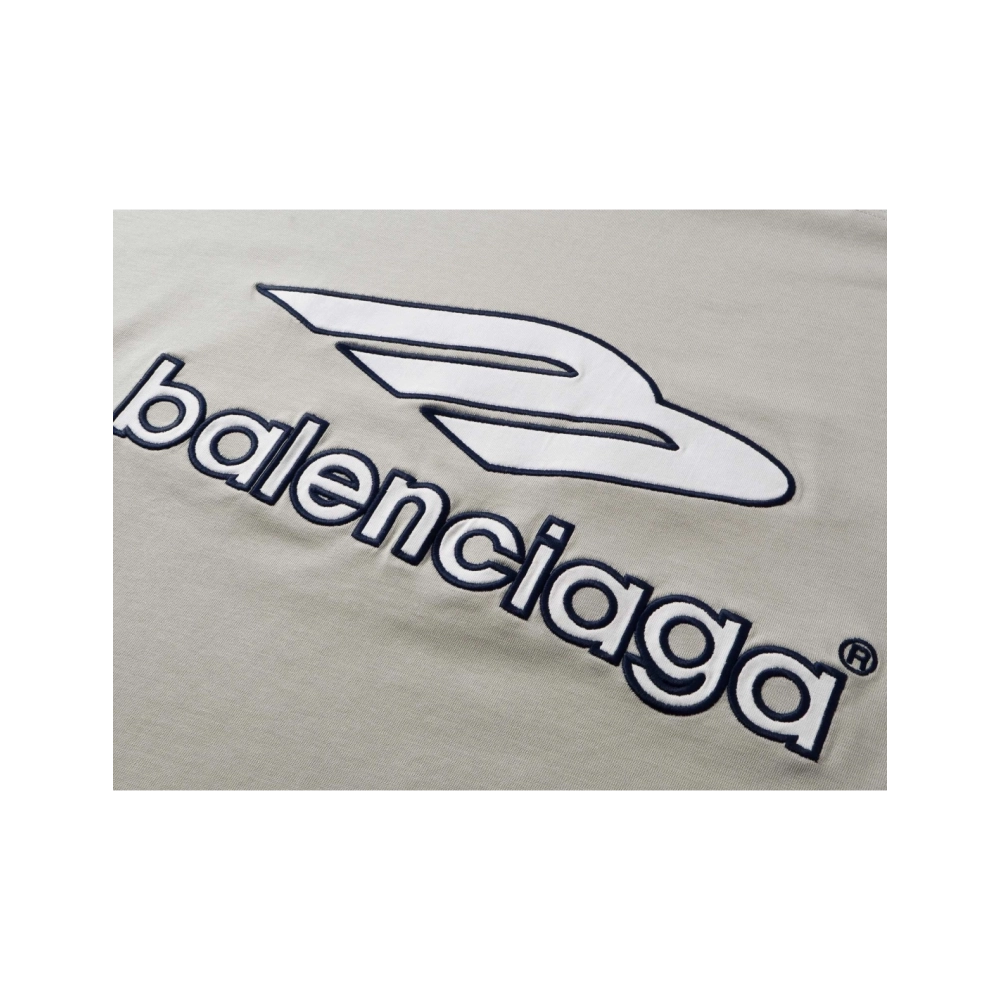 Balenciaga 3B Silhouette Ribbed V-neck Printed T-shirt Black Dark Blue Gray,Balenciaga T Shirt,Tshirt,APPAREL
